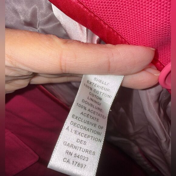 Banana Republic Barbie pink cotton blend trench coat with satin piping Large EUC - Picture 5 of 10